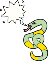 sibilo cartone animato serpente con discorso bolla png