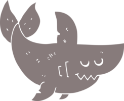 requin de dessin animé de style plat couleur png