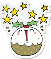 autocollant d'un pudding de joyeux noël de dessin animé mignon png