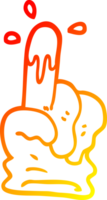 warm gradient line drawing of a cartoon rubber glove png
