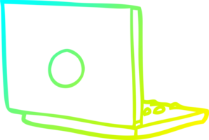 cold gradient line drawing of a laptop computer png