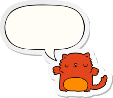 cartoon cat with speech bubble sticker png