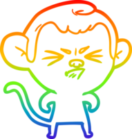 arco Iris gradiente linha desenhando do uma desenho animado irritado macaco png