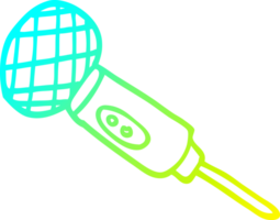 cold gradient line drawing of a cartoon microphone png