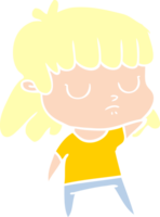 flat color style cartoon indifferent woman png