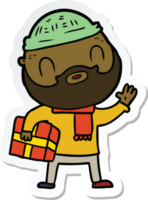 sticker of a cartoon bearded man png