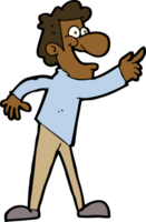 cartoon man wijzend en lachend png