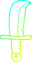 cold gradient line drawing of a cartoon of an old bronze sword png