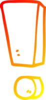 chaud pente ligne dessin de une dessin animé exclamation marque png