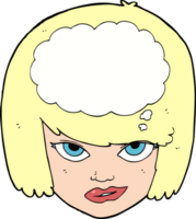 Cartoon-Frau denkt png