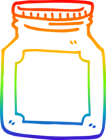 rainbow gradient line drawing of a cartoon storage jar png