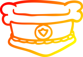 warm gradient line drawing of a cartoon fire chiefs hat png