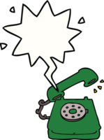 desenho animado velho Telefone com discurso bolha png