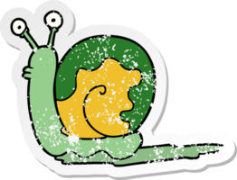 distressed sticker of a cartoon snail png