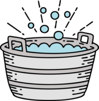 illustration of a traditional tattoo style tin bath png