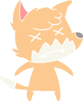 flat color style cartoon dead fox png