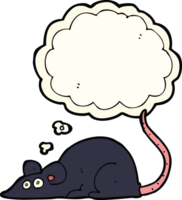 cartoon black rat with thought bubble png