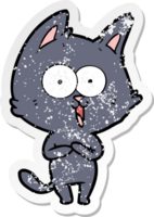 beunruhigter Aufkleber einer lustigen Cartoonkatze png