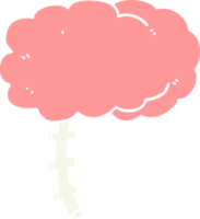 cerveau de dessin animé de style plat couleur png