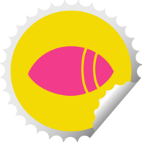 circular peeling sticker cartoon of a eye looking to one side png