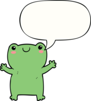 cute cartoon frog with speech bubble png