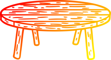 chaud pente ligne dessin de une en bois table png