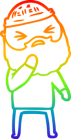 arcobaleno pendenza linea disegno di un' cartone animato uomo con barba png