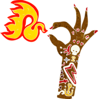 symbole de feu de bras de tatouage de dessin animé png