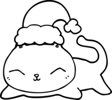 carino cartone animato Natale gatto png