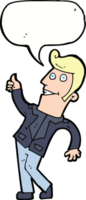 cartoon man giving thumbs up sign with speech bubble png