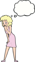 cartoon woman laughing with thought bubble png