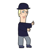 cartoon man wearing british bowler hat png