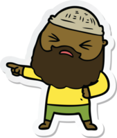 sticker of a cartoon man with beard png