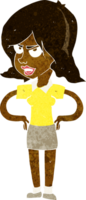 cartoon annoyed woman with hands on hips png