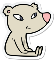 sticker of a cute cartoon bear sitting png