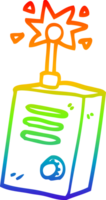 rainbow gradient line drawing of a cartoon walkie talkie png