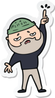 sticker of a cartoon worried man with beard png