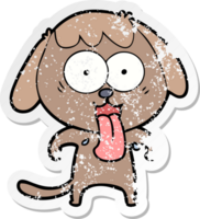 distressed sticker of a cute cartoon dog png