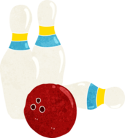 cartone animato di bowling a dieci birilli png