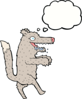 cartoon big bad wolf with thought bubble png