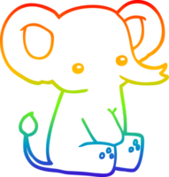 arc en ciel pente ligne dessin de une dessin animé l'éléphant png