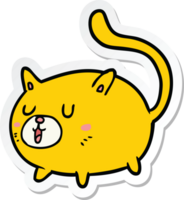 klistermärke av en tecknad glad katt png