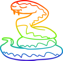 rainbow gradient line drawing of a cartoon snake png