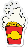 sticker of a cartoon popcorn png