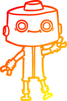 caloroso gradiente linha desenhando do uma desenho animado robô png