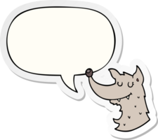 cartoon wolf with speech bubble sticker png