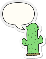 cartone animato cactus con discorso bolla etichetta png