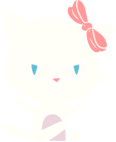 cute flat color style cartoon cat png