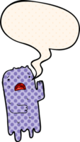 cartoon ghost with speech bubble in comic book style png