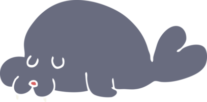 flat color style cartoon walrus png